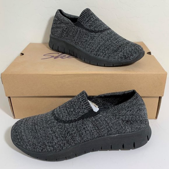 Skechers Bright Idea Good Start Sneakers Slip On Flats Black & Gray Size 7 NEW - Picture 1 of 6